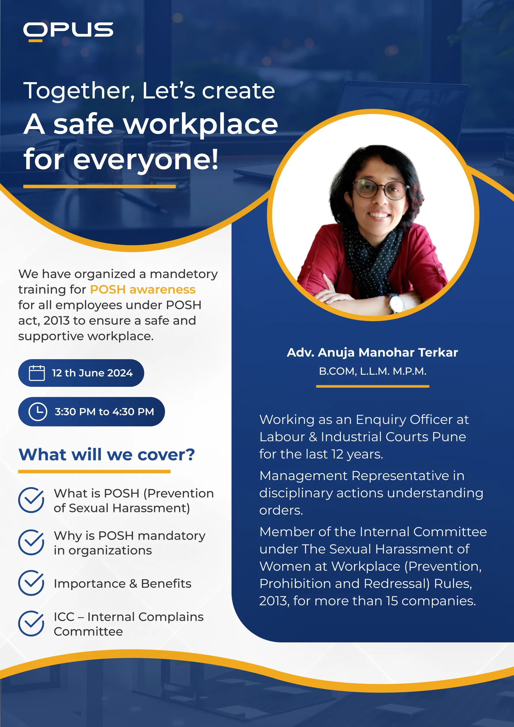 Banner for POSH training (Opus)